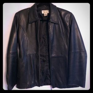 Black leather jacket